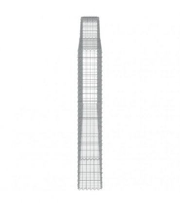 vidaXL Arched Gabion Baskets 4 pcs 400x30x180/200 cm Galvanised Iron