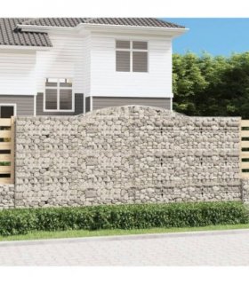 vidaXL Arched Gabion Baskets 5 pcs 400x30x180/200 cm Galvanised Iron