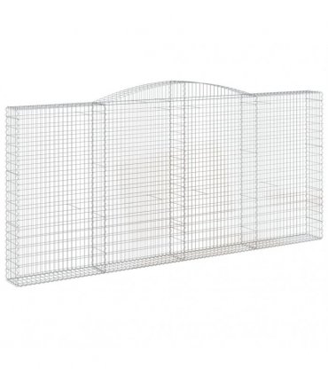 vidaXL Arched Gabion Baskets 5 pcs 400x30x180/200 cm Galvanised Iron