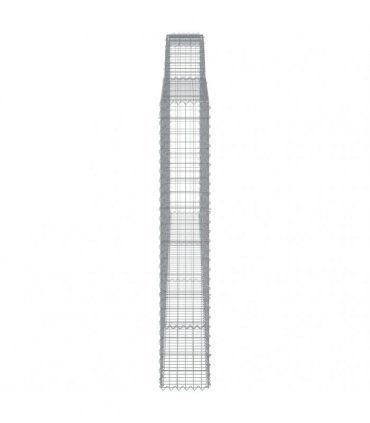 vidaXL Arched Gabion Baskets 5 pcs 400x30x180/200 cm Galvanised Iron