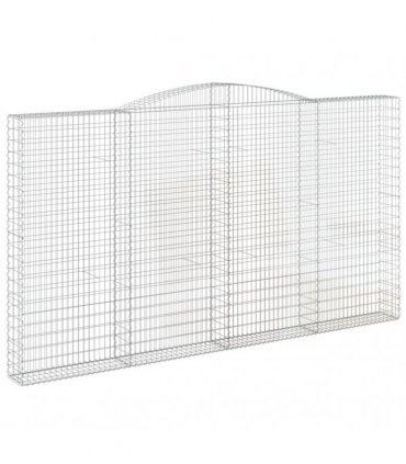 vidaXL Arched Gabion Baskets 3 pcs 400x30x220/240 cm Galvanised Iron
