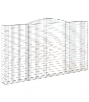 vidaXL Arched Gabion Baskets 4 pcs 400x30x220/240 cm Galvanised Iron