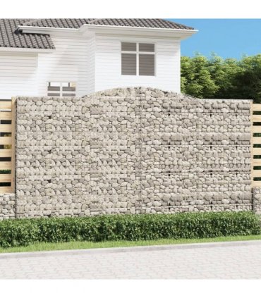vidaXL Arched Gabion Baskets 5 pcs 400x30x220/240 cm Galvanised Iron