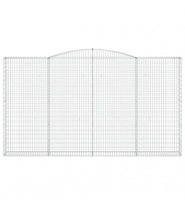 vidaXL Arched Gabion Baskets 5 pcs 400x30x220/240 cm Galvanised Iron