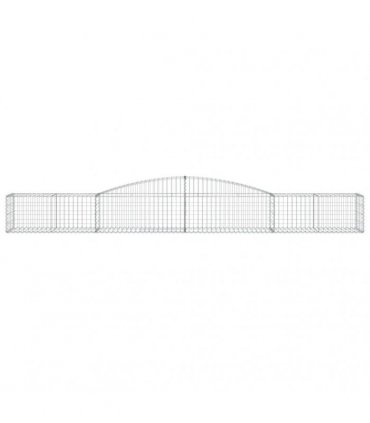 vidaXL Arched Gabion Baskets 7 pcs 400x50x40/60 cm Galvanised Iron