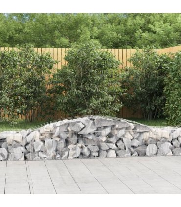 vidaXL Arched Gabion Baskets 8 pcs 400x50x40/60 cm Galvanised Iron