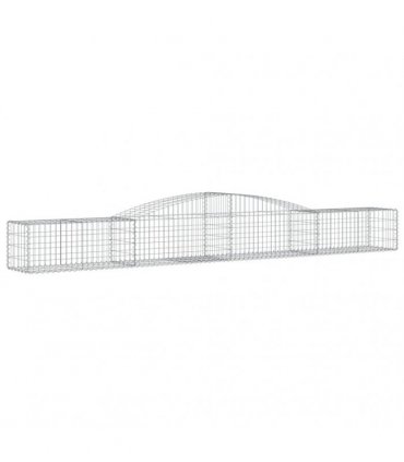 vidaXL Arched Gabion Baskets 8 pcs 400x50x40/60 cm Galvanised Iron