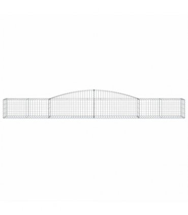 vidaXL Arched Gabion Baskets 8 pcs 400x50x40/60 cm Galvanised Iron