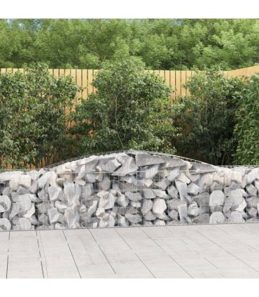 vidaXL Arched Gabion Baskets 15 pcs 400x50x60/80 cm Galvanised Iron