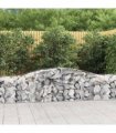 vidaXL Arched Gabion Baskets 15 pcs 400x50x60/80 cm Galvanised Iron