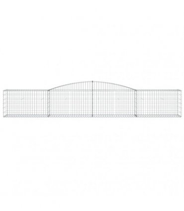 vidaXL Arched Gabion Baskets 15 pcs 400x50x60/80 cm Galvanised Iron