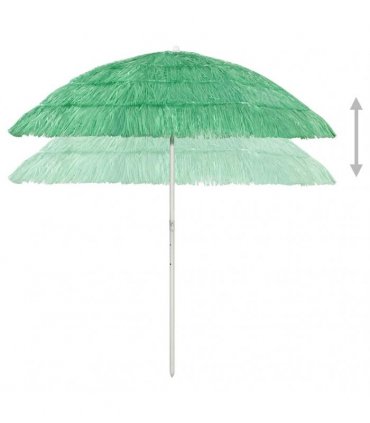 vidaXL Hawaii Beach Parasol Green 240 cm