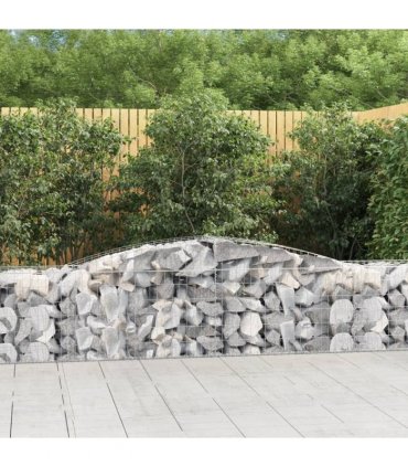 vidaXL Arched Gabion Baskets 25 pcs 400x50x60/80 cm Galvanised Iron