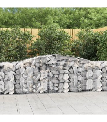vidaXL Arched Gabion Baskets 20 pcs 400x50x80/100 cm Galvanised Iron