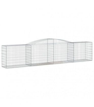 vidaXL Arched Gabion Baskets 20 pcs 400x50x80/100 cm Galvanised Iron