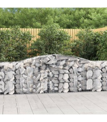 vidaXL Arched Gabion Baskets 25 pcs 400x50x80/100 cm Galvanised Iron