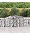 vidaXL Arched Gabion Baskets 25 pcs 400x50x80/100 cm Galvanised Iron