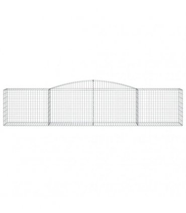 vidaXL Arched Gabion Baskets 25 pcs 400x50x80/100 cm Galvanised Iron