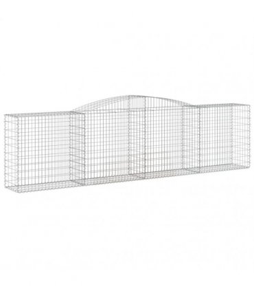 vidaXL Arched Gabion Baskets 15 pcs 400x50x100/120 cm Galvanised Iron