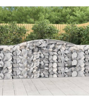 vidaXL Arched Gabion Baskets 20 pcs 400x50x100/120 cm Galvanised Iron