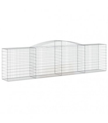 vidaXL Arched Gabion Baskets 25 pcs 400x50x100/120 cm Galvanised Iron