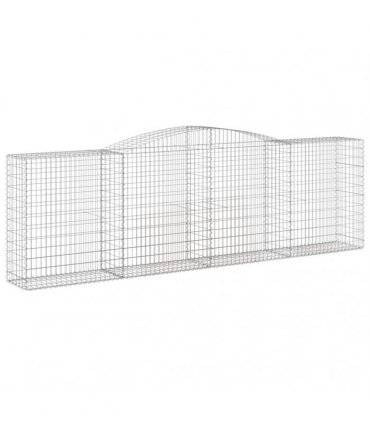 vidaXL Arched Gabion Baskets 6 pcs 400x50x120/140 cm Galvanised Iron