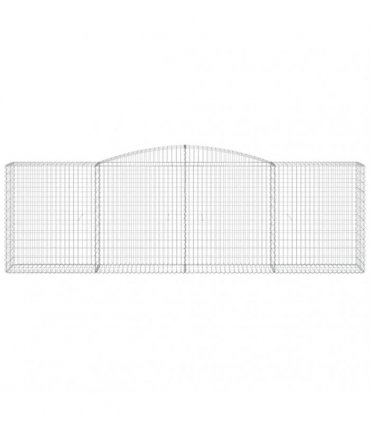 vidaXL Arched Gabion Baskets 6 pcs 400x50x120/140 cm Galvanised Iron