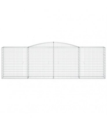 vidaXL Arched Gabion Baskets 7 pcs 400x50x120/140 cm Galvanised Iron