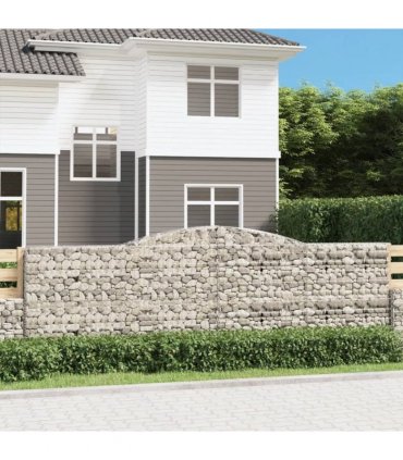 vidaXL Arched Gabion Baskets 9 pcs 400x50x120/140 cm Galvanised Iron