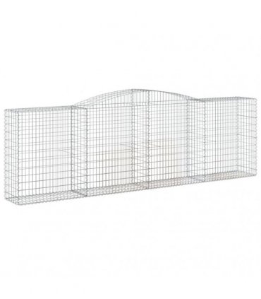 vidaXL Arched Gabion Baskets 9 pcs 400x50x120/140 cm Galvanised Iron
