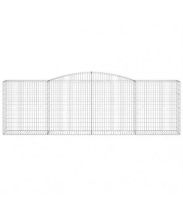vidaXL Arched Gabion Baskets 9 pcs 400x50x120/140 cm Galvanised Iron