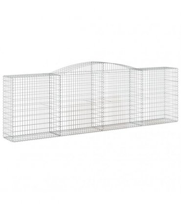 vidaXL Arched Gabion Baskets 10 pcs 400x50x120/140 cm Galvanised Iron