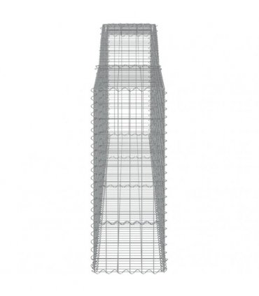 vidaXL Arched Gabion Baskets 15 pcs 400x50x120/140 cm Galvanised Iron