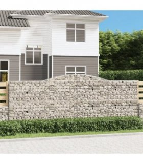 vidaXL Arched Gabion Baskets 6 pcs 400x50x140/160 cm Galvanised Iron