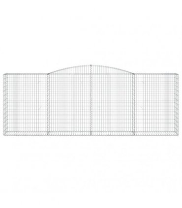 vidaXL Arched Gabion Baskets 6 pcs 400x50x140/160 cm Galvanised Iron