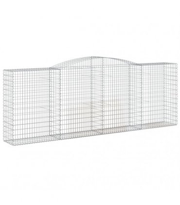 vidaXL Arched Gabion Baskets 8 pcs 400x50x140/160 cm Galvanised Iron