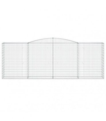 vidaXL Arched Gabion Baskets 8 pcs 400x50x140/160 cm Galvanised Iron