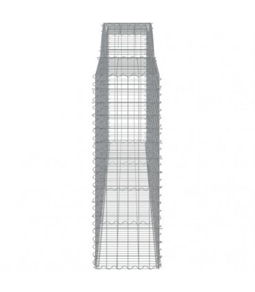 vidaXL Arched Gabion Baskets 8 pcs 400x50x140/160 cm Galvanised Iron