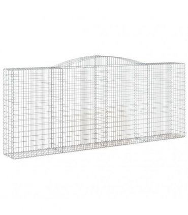 vidaXL Arched Gabion Baskets 2 pcs 400x50x160/180 cm Galvanised Iron