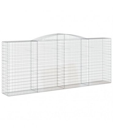 vidaXL Arched Gabion Baskets 4 pcs 400x50x160/180 cm Galvanised Iron
