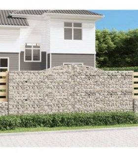 vidaXL Arched Gabion Baskets 5 pcs 400x50x160/180 cm Galvanised Iron