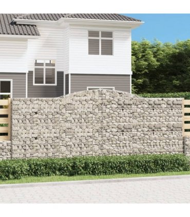 vidaXL Arched Gabion Baskets 5 pcs 400x50x160/180 cm Galvanised Iron