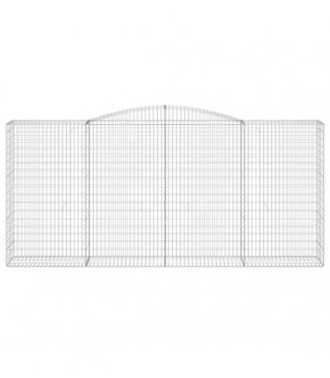vidaXL Arched Gabion Baskets 2 pcs 400x50x180/200 cm Galvanised Iron