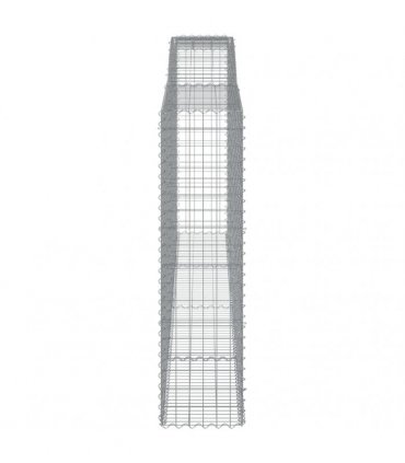 vidaXL Arched Gabion Baskets 2 pcs 400x50x180/200 cm Galvanised Iron