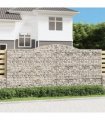vidaXL Arched Gabion Baskets 3 pcs 400x50x180/200 cm Galvanised Iron