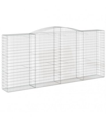 vidaXL Arched Gabion Baskets 3 pcs 400x50x180/200 cm Galvanised Iron