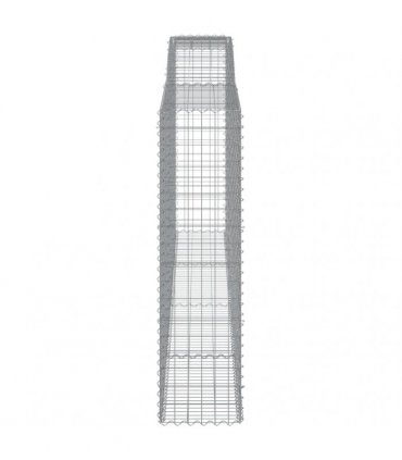 vidaXL Arched Gabion Baskets 3 pcs 400x50x180/200 cm Galvanised Iron