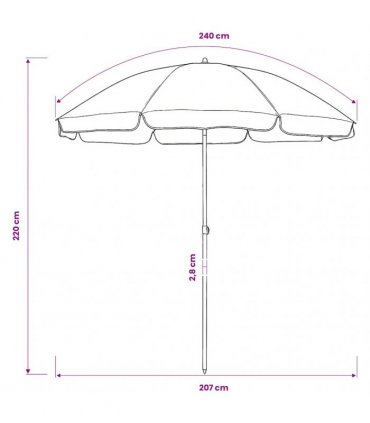 vidaXL Beach Parasol Green 240 cm