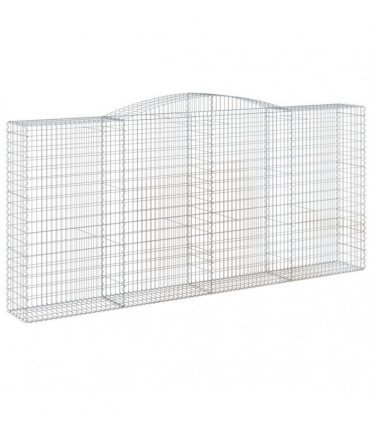 vidaXL Arched Gabion Baskets 4 pcs 400x50x180/200 cm Galvanised Iron