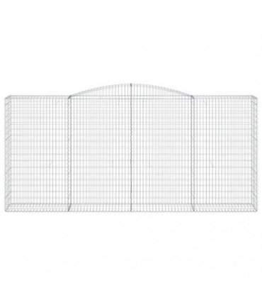 vidaXL Arched Gabion Baskets 4 pcs 400x50x180/200 cm Galvanised Iron